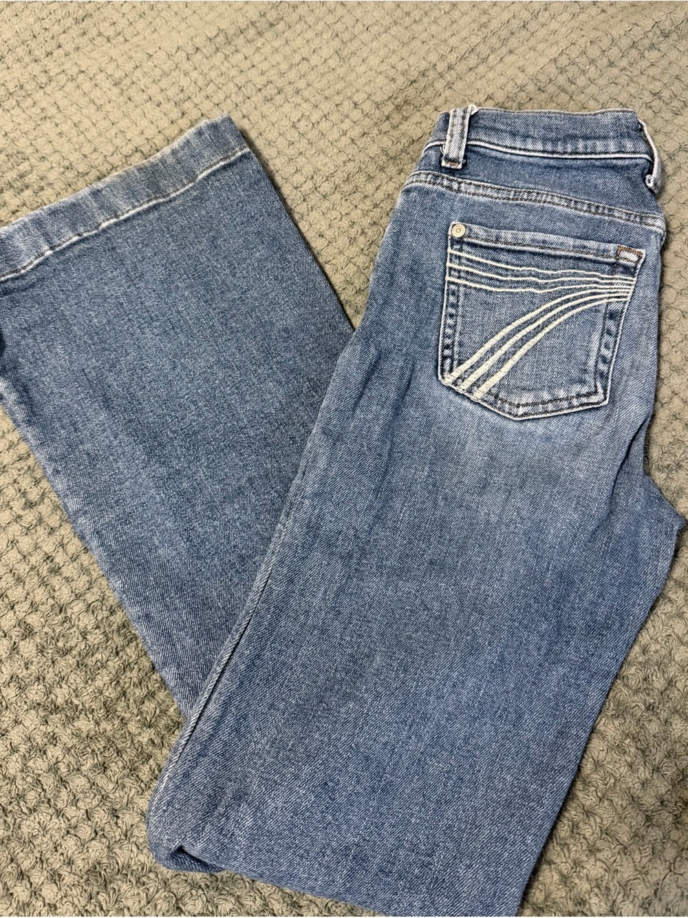 7 For All Mankind Light Blue Wide Leg Jeans with Back Pocket Stitching